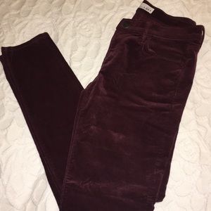 Maroon corduroy skinny pants